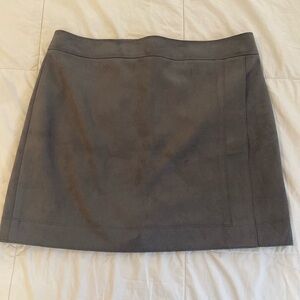 Grey faux suede mini skirt // WHBM